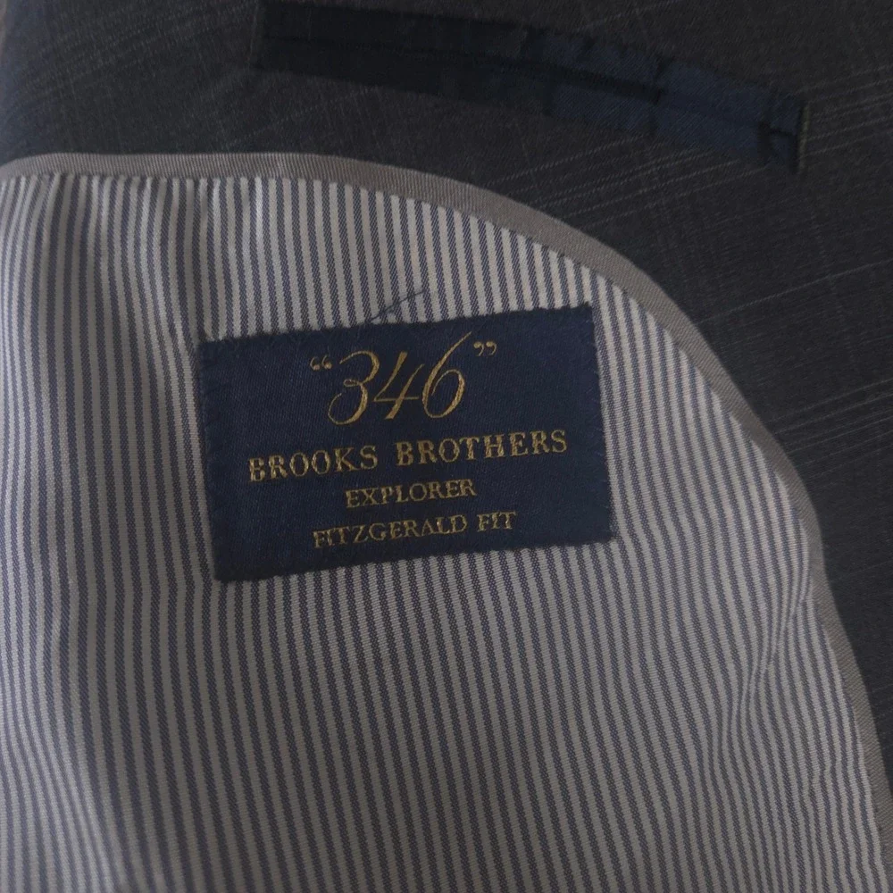 Brooks Brothers Suit Jacket Mens 42R 346 Fitzgerald Explorer Plaid Wool Blend